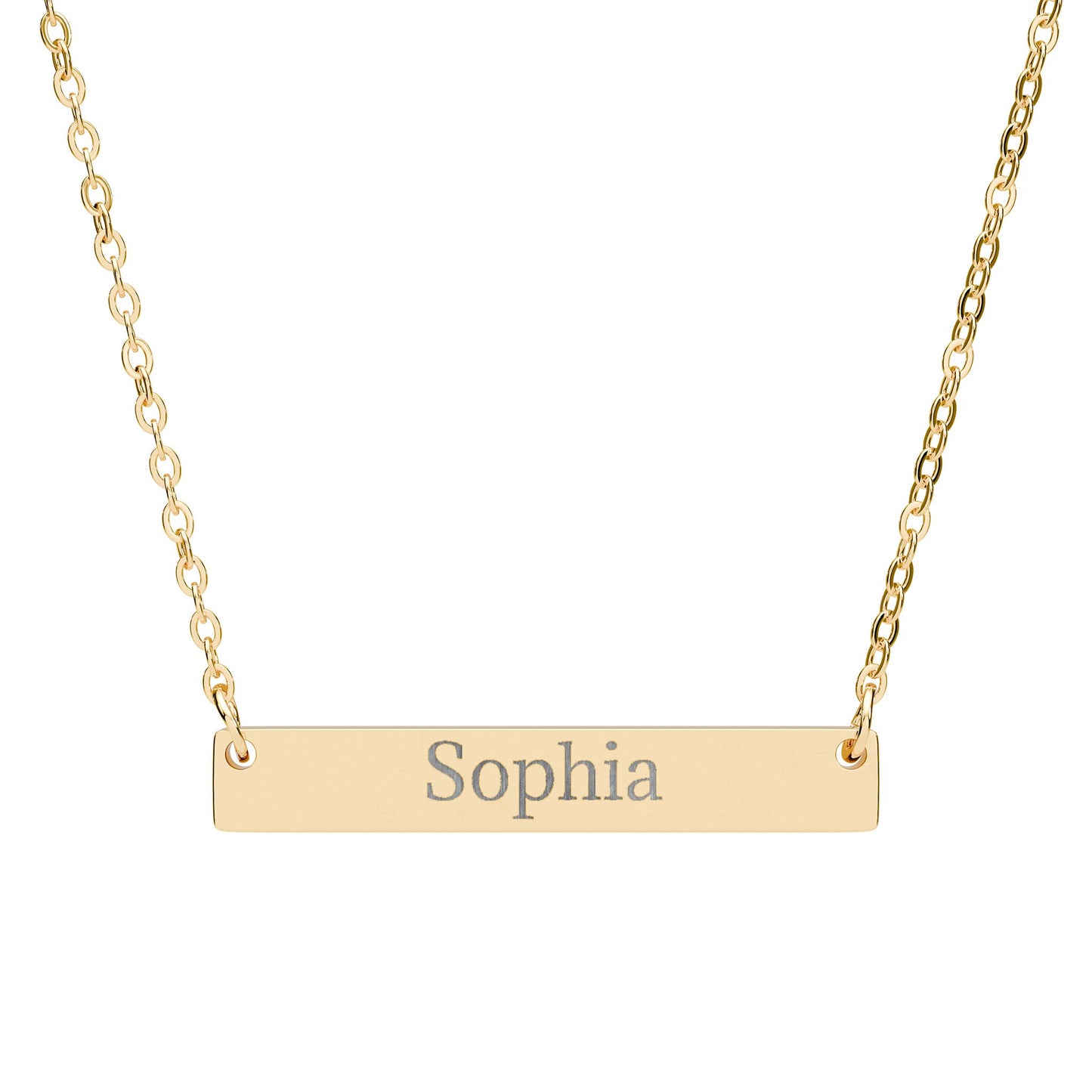 Engraved Name Bar Necklace, Horizontal Bar Necklace | Personalized Jewelry - TRV