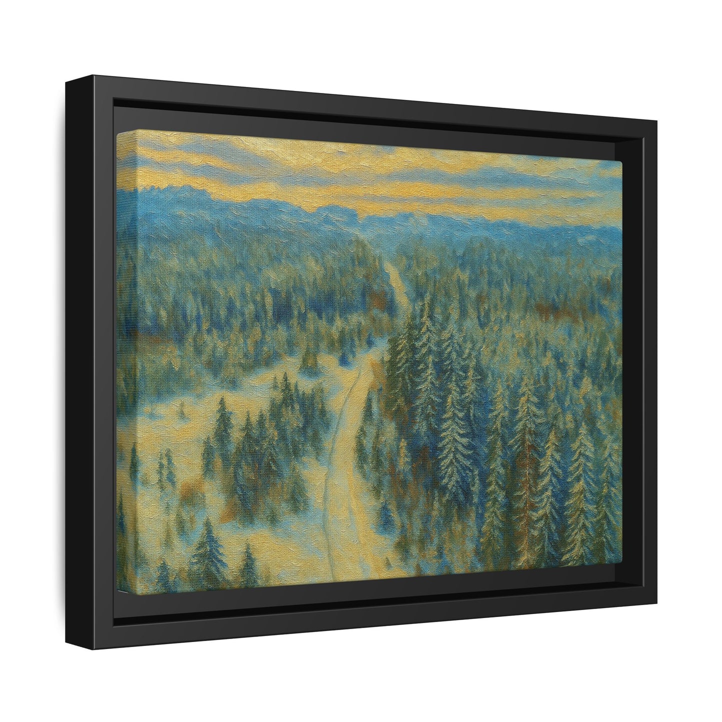 Framed Matte Canvas Art Print, Tranquil Forest Landscape, Home Decor for Nature Lovers, Wall Art for Living Room, Gift for Art Enthusiasts - TRV