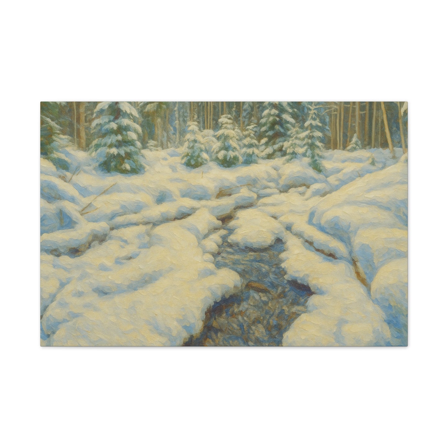 Winter Landscape Canvas Art, Nature Decor, Gallery Wall Art, Cozy Home Accent, Winter Wonderland Painting - TRV