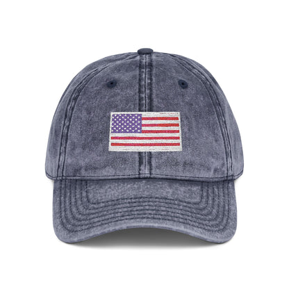 Embroidered Vintage Cap with USA Flag Design - TRV