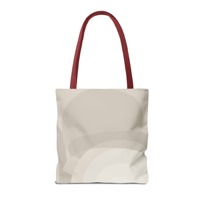 Neutral Abstract Circle Pattern Tote Bag | Minimal Beige AOP Canvas
