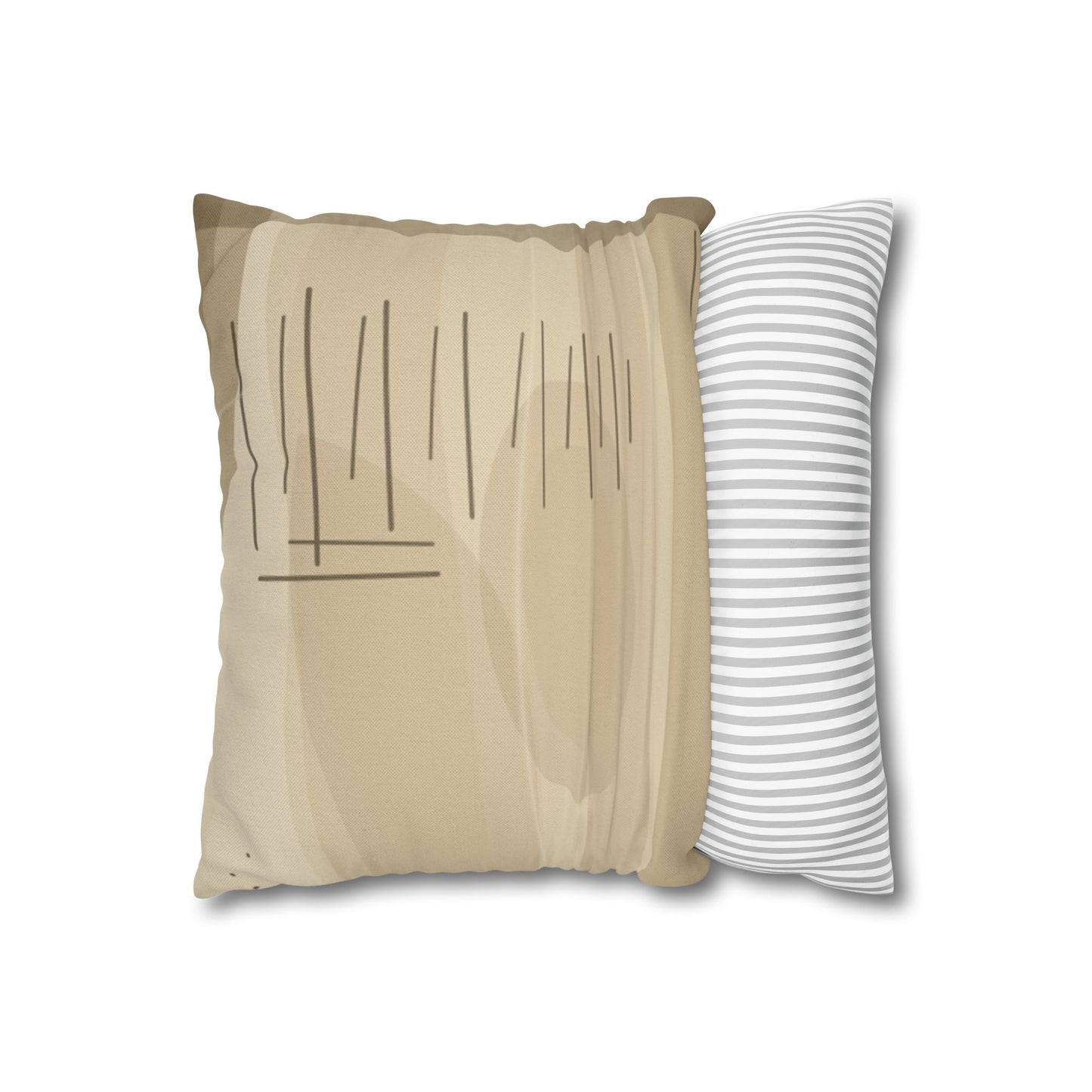 Neutral Abstract Brushstroke Pillowcase | Square Decorative Pillowcase - TRV