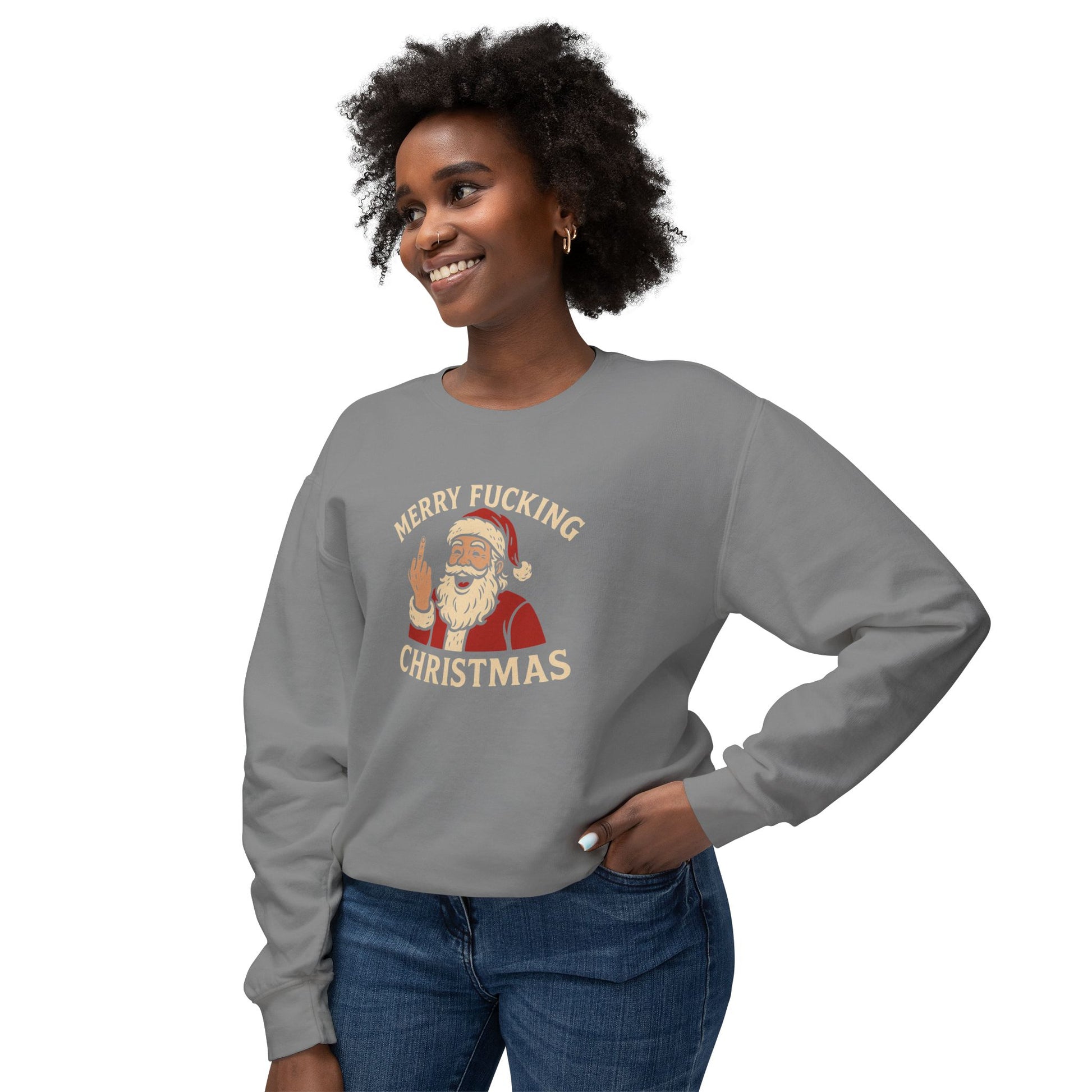 Merry Christmas Sweatshirt, Funny Holiday Crewneck, Unisex Gift, Christmas Apparel, Sarcastic Sweatshirt, Unique Holiday Clothing - TRV