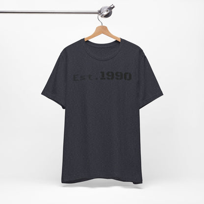 Unisex Est. 1990 Nostalgic Jersey Tee - Perfect Gift, Vintage Style, Retro Fashion, Birthday Celebration, Casual Wear - TRV