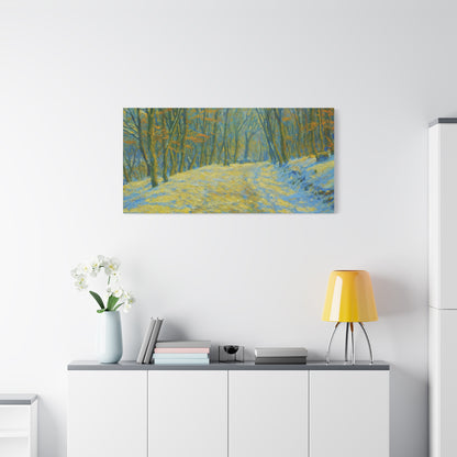 Wall Art Print, Winter Landscape Canvas Home Decor, Gift for Nature Lovers, Seasonal Artwork, Cozy Housewarming Decoration - TRV