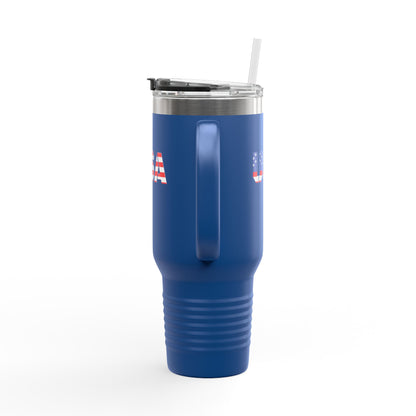 Insulated Travel Mug with USA Design - Perfect for Road Trips, Outdoor Adventures, and Gifts, 40oz Tumbler for Coffee, Tea, and More