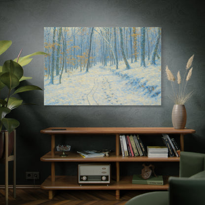 Winter Woodland Canvas Print — Snowy Forest Matte Stretched Wall Art