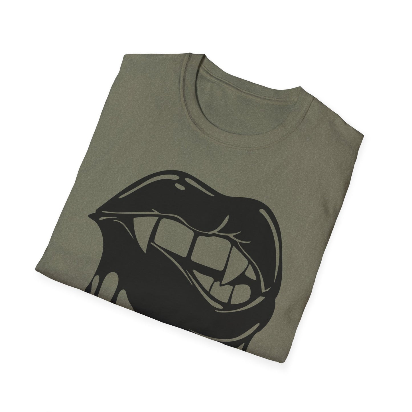 Edgy Graphic Unisex T-Shirt - Dripping Mouth Design, Cool Tee, Trendy Shirt, Hipster Top, Streetwear, Alternative Fashion, Holiday Gift