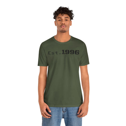 Unisex Jersey Tee - 'Est. 1996' Graphic Shirt, Birthday Gift, Casual Wear, Vintage Style, Retro Fashion, Gift for Him/Her - TRV