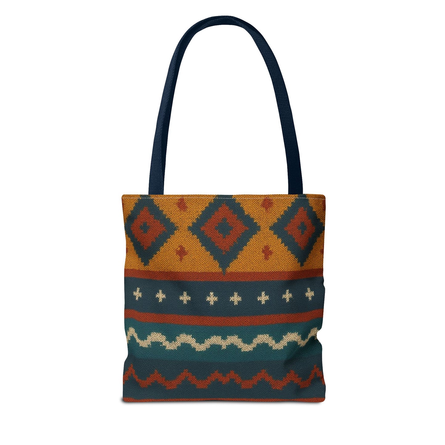 Southwestern Diamond Pattern Tote Bag | Aztec Tribal Geometric Print - TRV