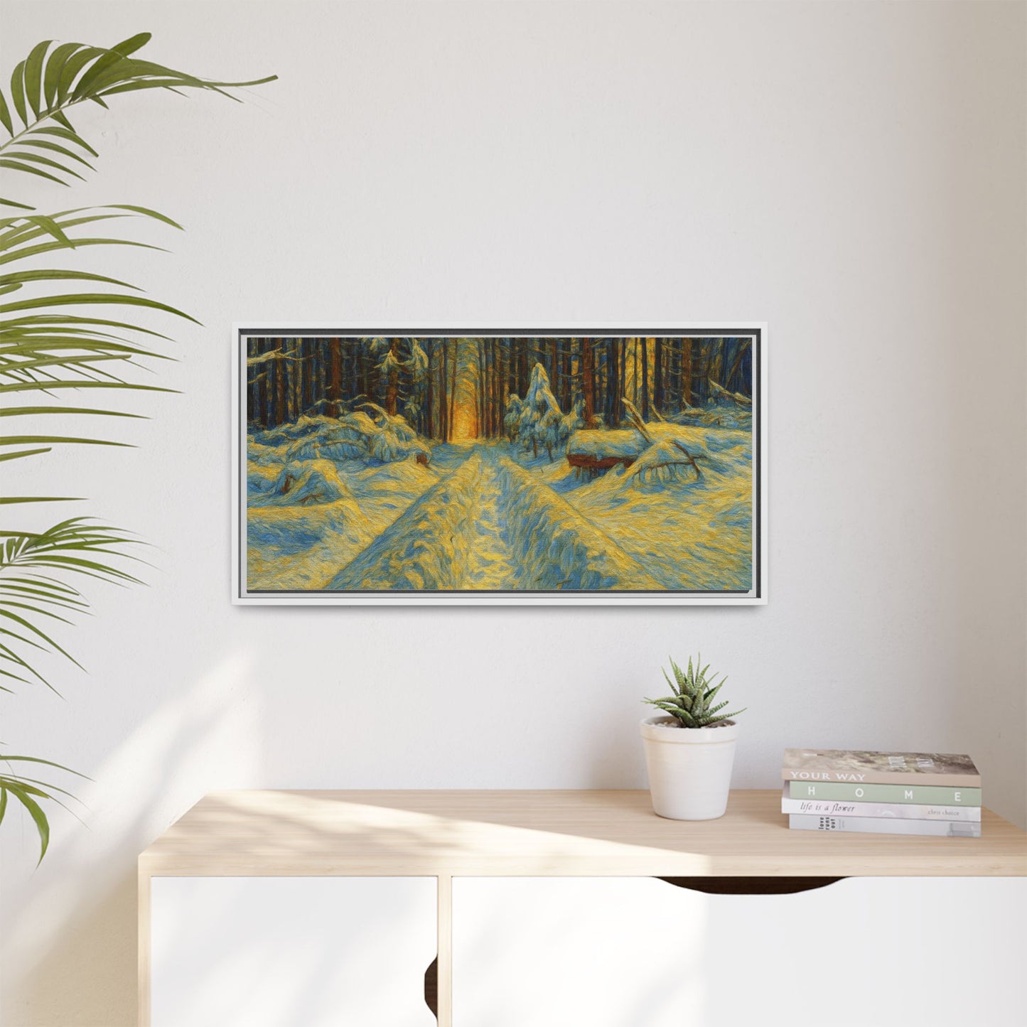 Canvas Art, Winter Landscape Wall Decor, Nature Lovers Gift, Seasonal Decor, Holiday Wall Art, Cozy Home Decoration, Framed Matte Canvas - TRV