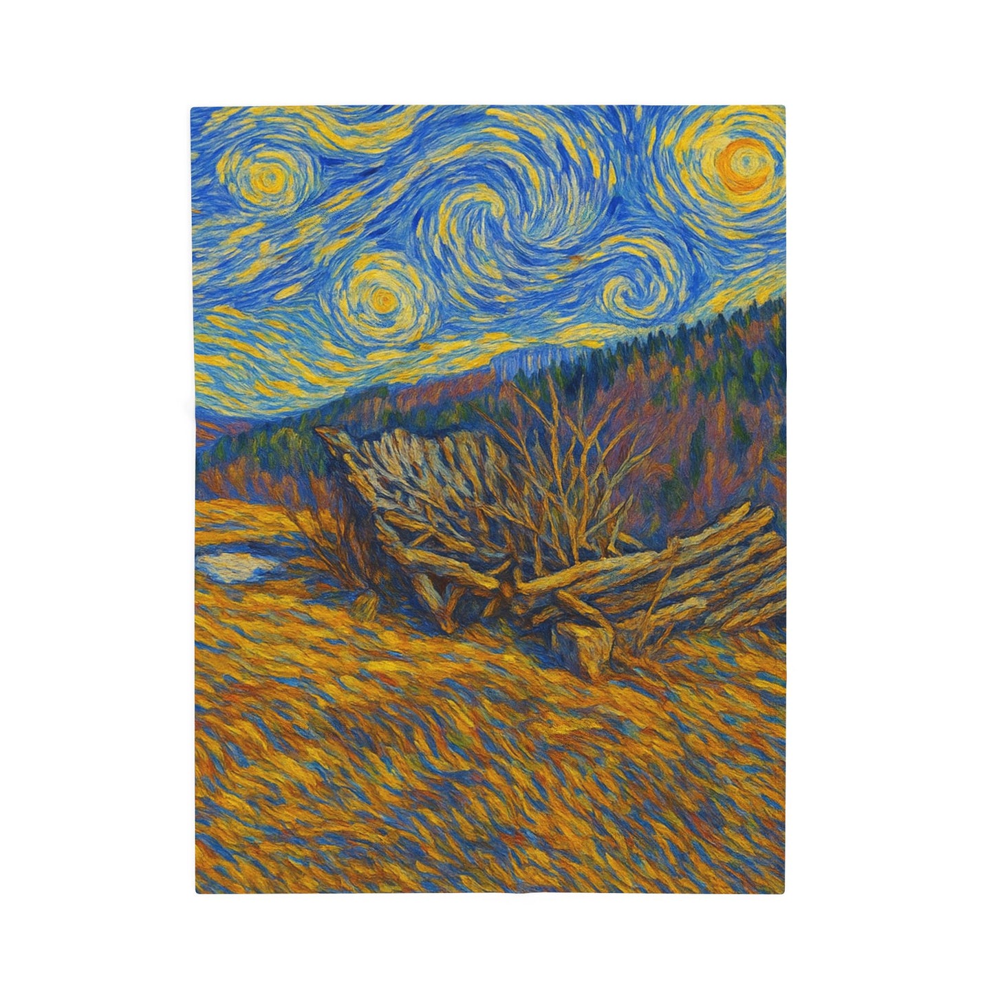 Starry Night Velveteen Plush Blanket, Cozy Throw Blanket for Home Decor, Gift for Art Lovers, Perfect for Christmas or Home Warmth - TRV