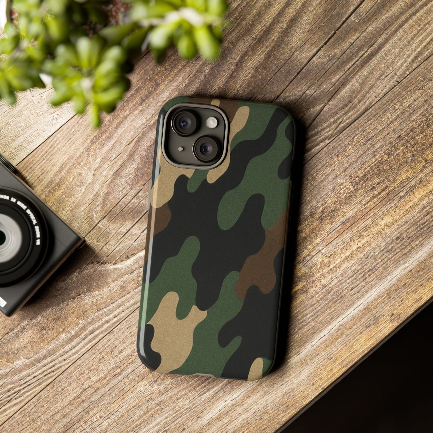 Camouflage Phone Case, Tough Phone Cover, Military Style Accessory, Protective Case for Men, Gifts for Soldiers - TRV