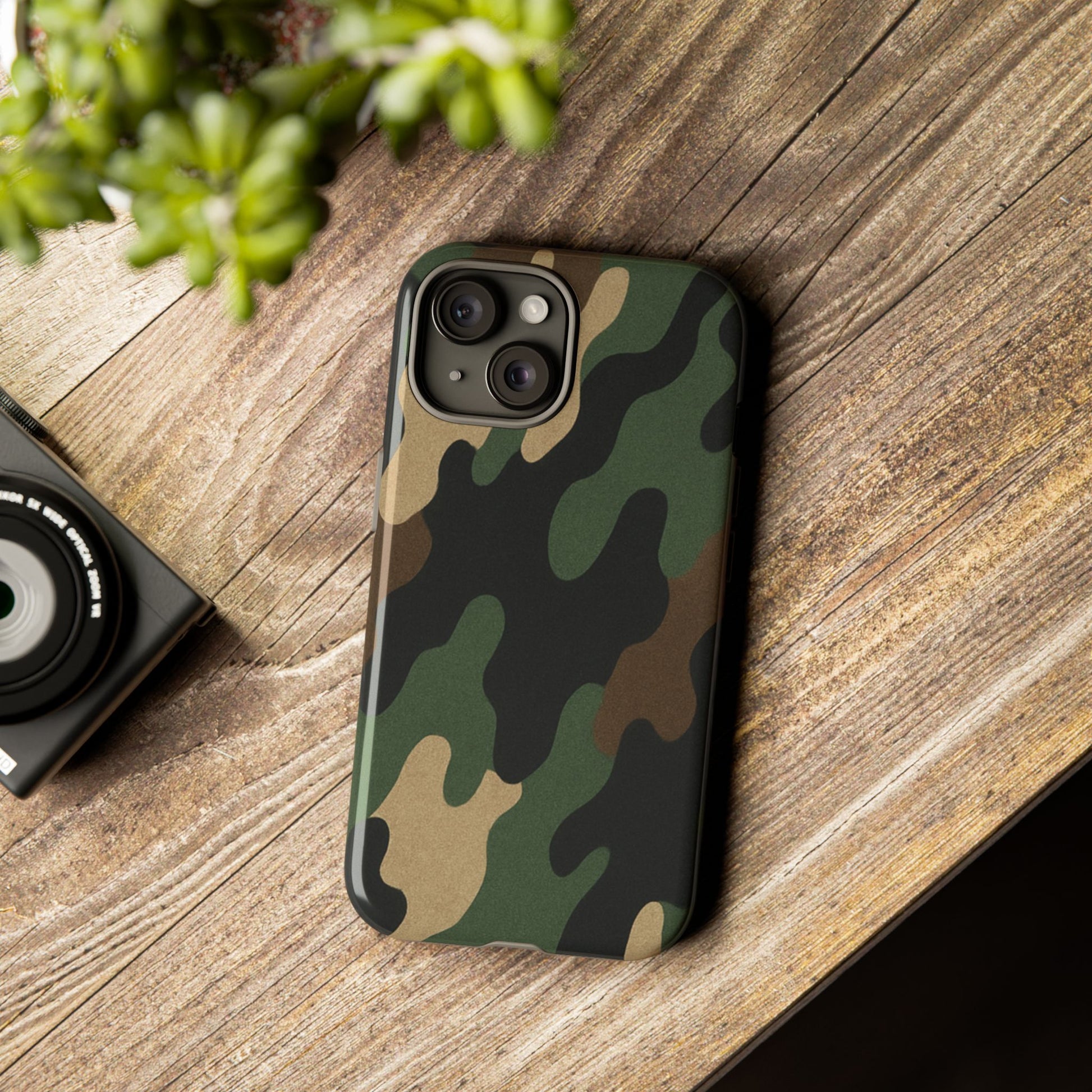 Camouflage Phone Case, Tough Phone Cover, Military Style Accessory, Protective Case for Men, Gifts for Soldiers - TRV