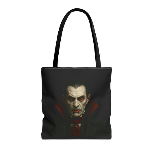 Vampire Haunted Tote Bag, Spooky Shopping Bag, Halloween Accessory, Gothic Style Handbag, Perfect for Halloween Parties, Unisex Tote - TRV