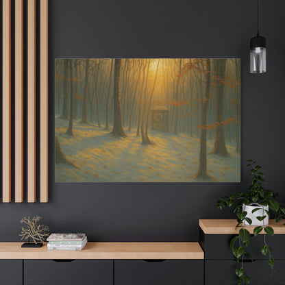 Matte Canvas Wall Art, Scenic Nature Print, Calm Forest Decor, Cozy Home Aesthetic, Autumn Landscape, Gift for Nature Lovers - TRV