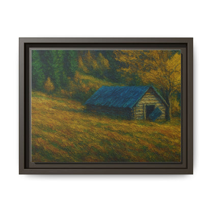 Framed Matte Canvas Print, Rustic Artwork, Farmhouse Decor, Nature Wall Art, Gift for Home, Autumn Decor, Landscape Painting