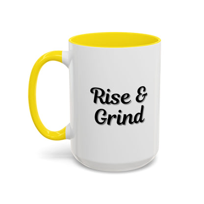 Rise & Grind Coffee Mug – Motivational Black Accent Mug for Daily Inspiration - TRV