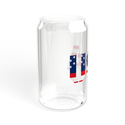 Patriotic USA Sipper Glass, 16oz — American Flag Straw Tumbler