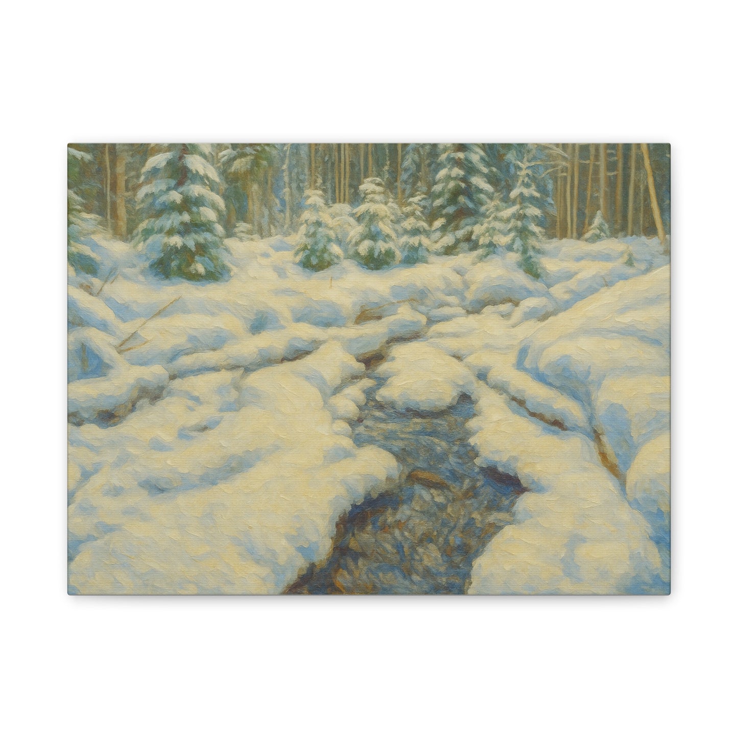Winter Landscape Canvas Art, Nature Decor, Gallery Wall Art, Cozy Home Accent, Winter Wonderland Painting - TRV