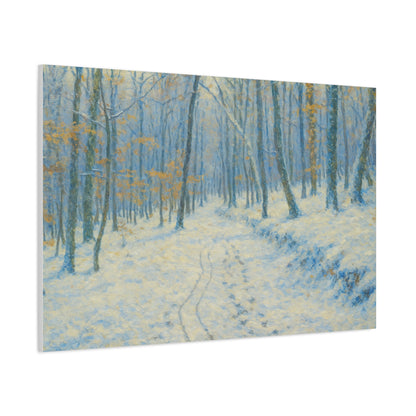 Winter Woodland Canvas Print — Snowy Forest Matte Stretched Wall Art