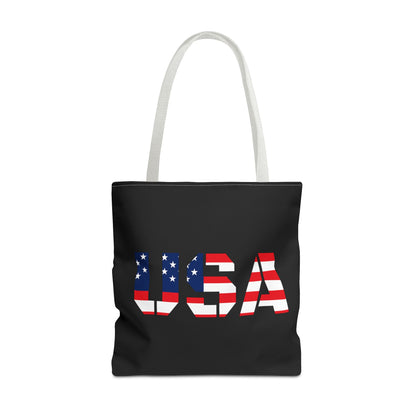 Patriotic USA Print Tote Bag, Reusable Shopping Bag, 4th of July Gift, Summer Carryall, American Flag Style - TRV