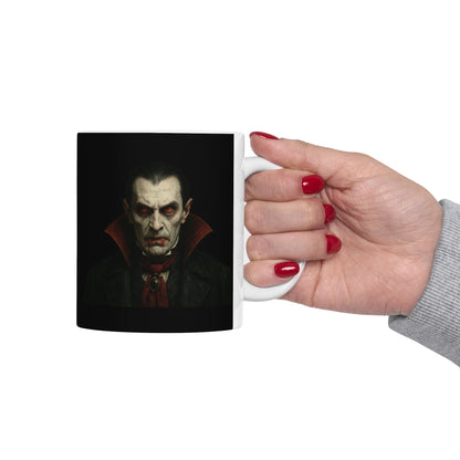 Gothic Dracula Vampire Ceramic Mug, Perfect for Halloween, Spooky Gifts, Coffee Lovers, Home Decor, 11oz & 15oz Sizes
