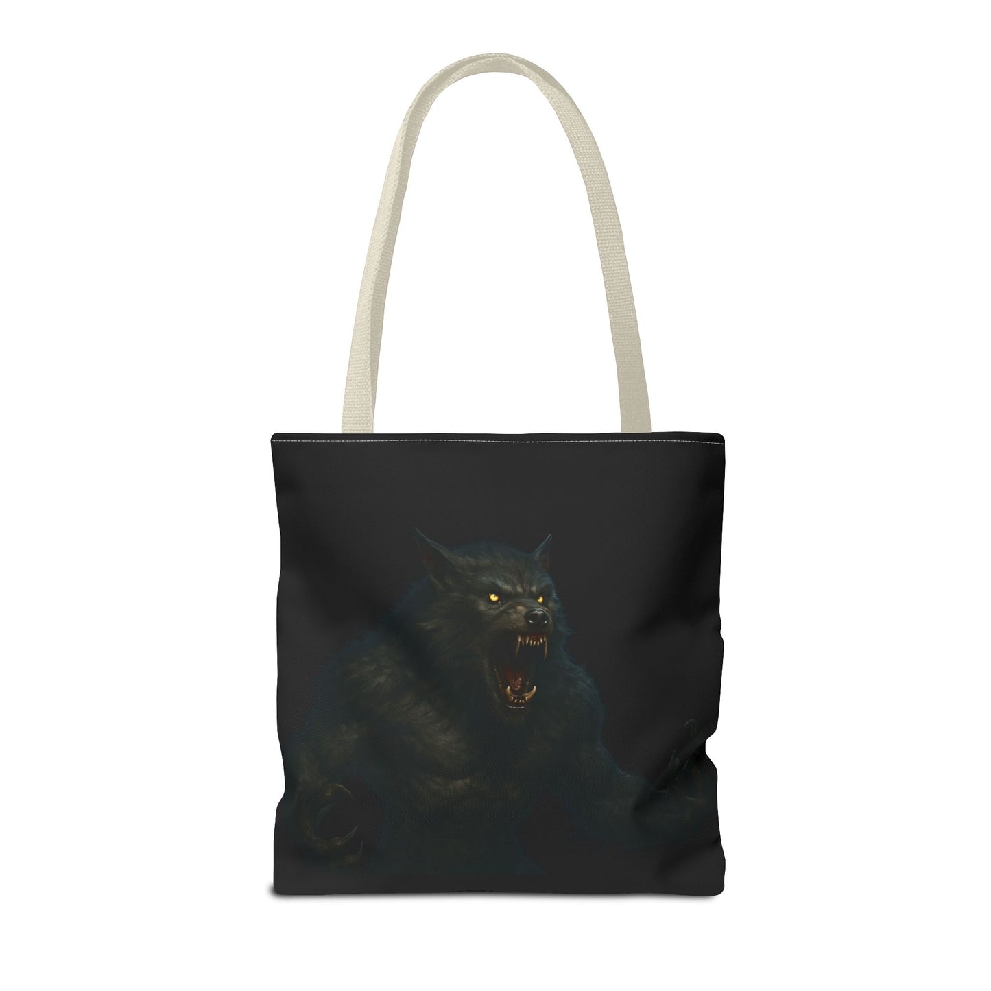 Fierce Werewolf Tote Bag, Halloween Accessories, Dark Art Tote, Animal Lover Gift, Geeky Shopping Bag - TRV