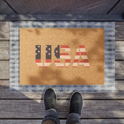 USA Flag Doormat, Patriotic Entrance Rug, Welcome Mat for Home Decor, Americana Gifts, 4th of July Decoration - TRV