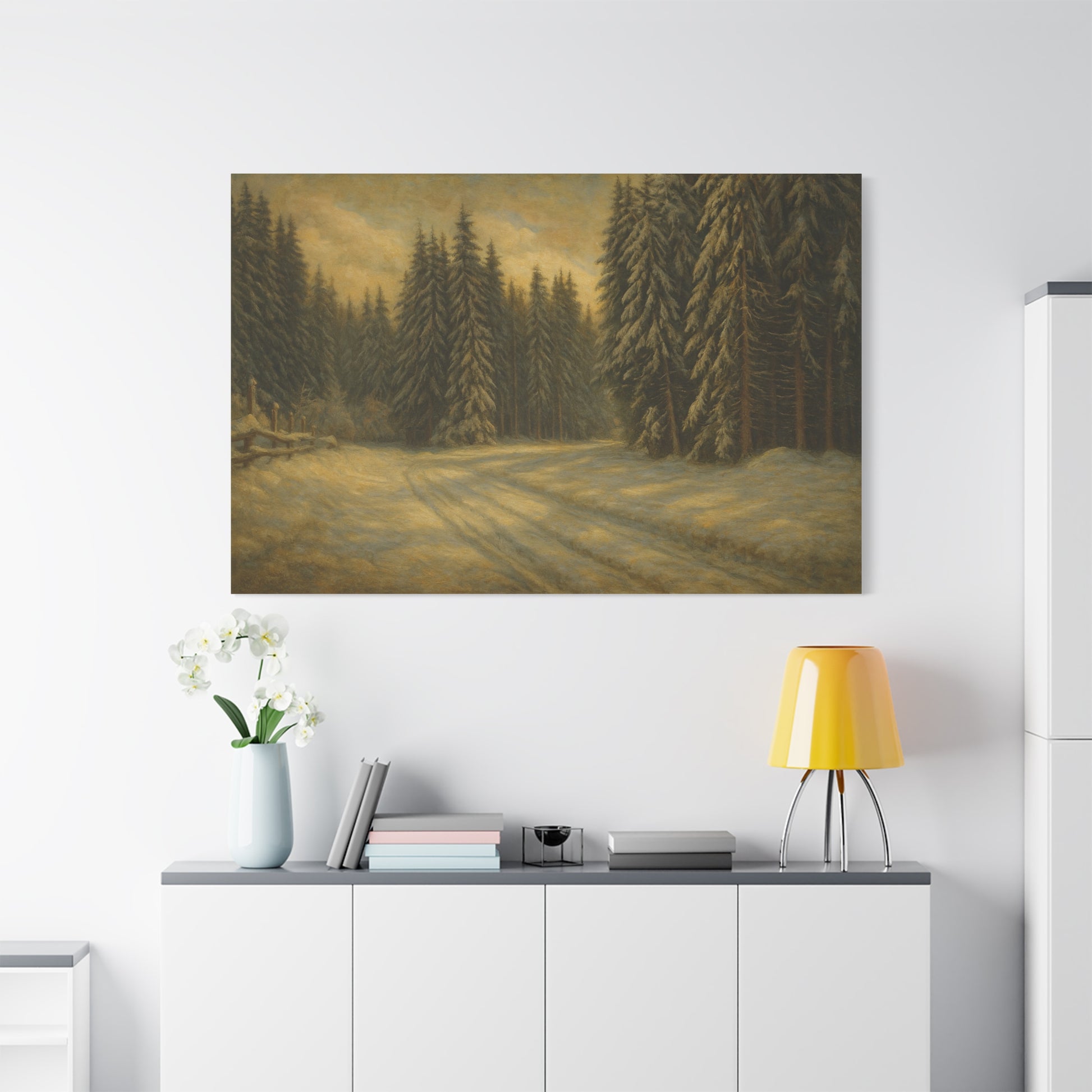 Scenic Forest Canvas Art, Nature Decor for Home, Cozy Wall Art, Perfect Gift for Nature Lovers, Rustic Cabin Decor, Winter Landscape Print - TRV