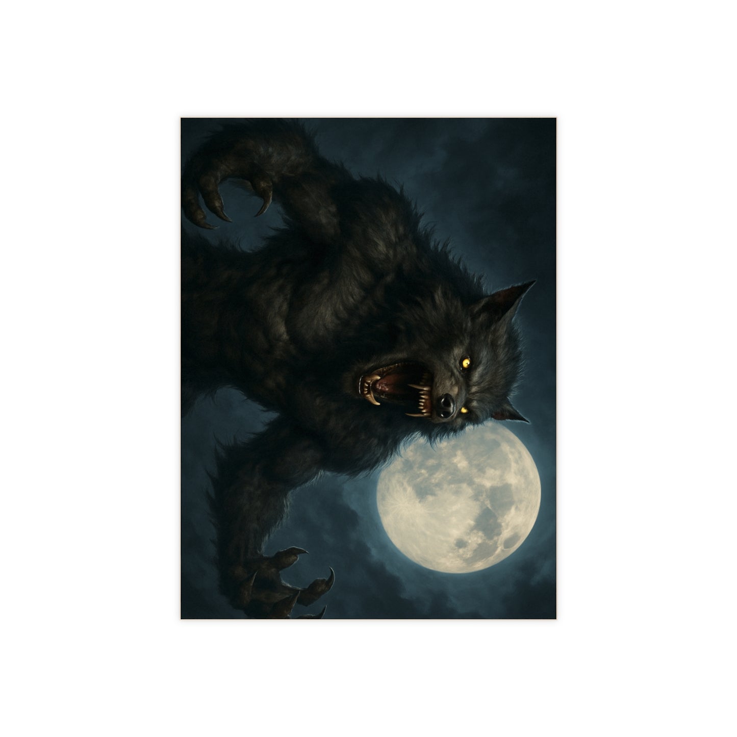 Werewolf Ceramics Decor, Unique Wolf Moon Tile, Gothic Home Accents, Halloween Gift, Dark Art Decoration, Spooky Wall Art - TRV