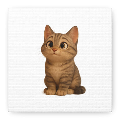Adorable Cat Canvas Art, Cute Cat Wall Decor, Pet Lover Gift, Nursery Wall Art, Animal Print, Modern Home Decor - TRV