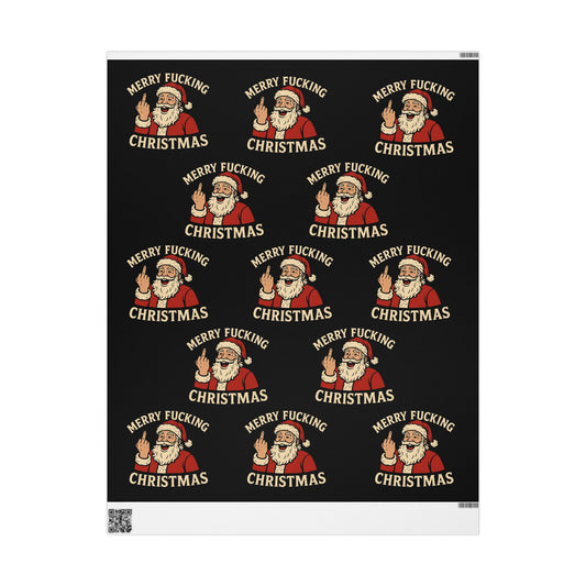 Funny Christmas Wrapping Paper, Holiday Gift Wrap, Humorous Santa Design, Unique Festive Paper, Xmas Present Wrapping - TRV