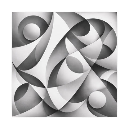 Monochrome Abstract Geometric Art Matte Canvas