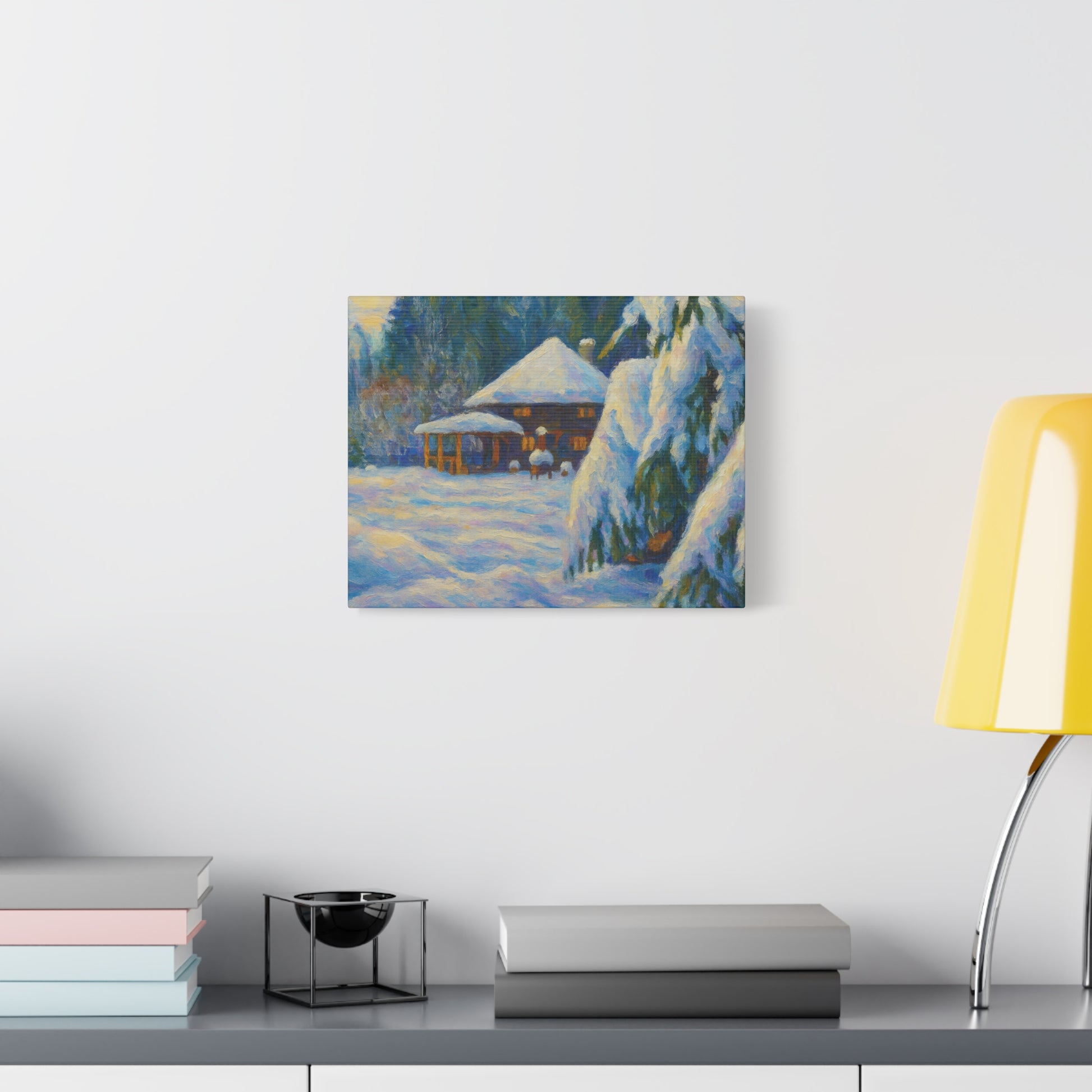 Winter Landscape Canvas Wall Art, Cozy Home Decor, Christmas Gift, Seasonal Artwork, Impressionist Style - TRV