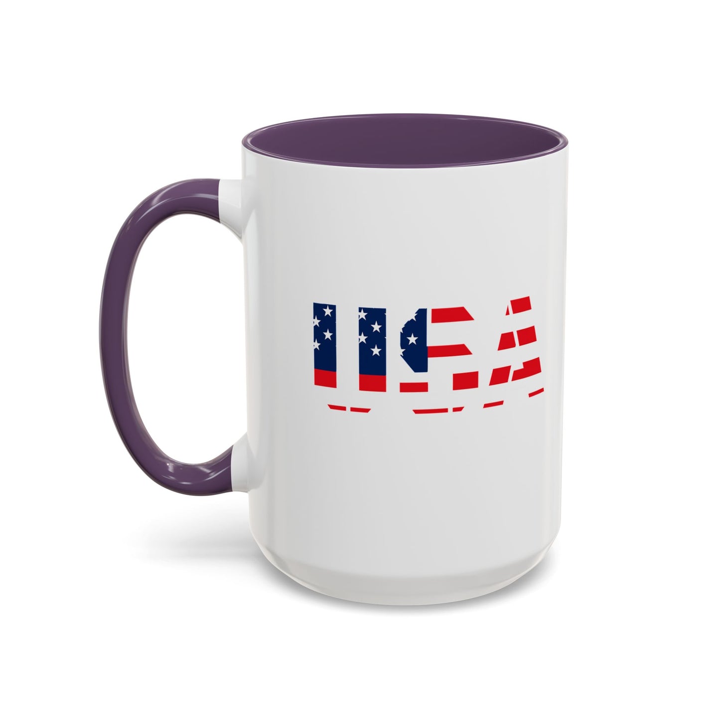USA Flag Accent Coffee Mug — Patriotic 11/15oz Ceramic Coffee Cup