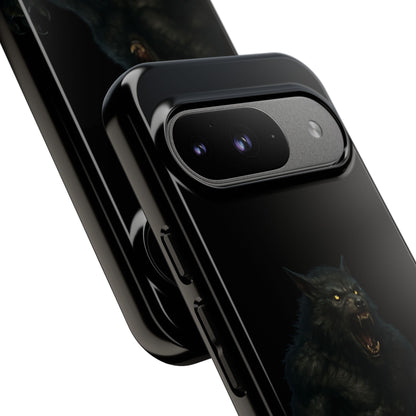 Werewolf Phone Case, Tough Cases, Black Panther Design, Gift for Animal Lovers, Phone Accessories, Fierce Phone Protection - TRV