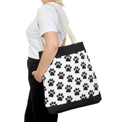 Paw Print Tote Bag, Dog Lover Gift, Shopping Tote, Eco-Friendly Bag, Pet Accessory, Animal Print Carryall - TRV