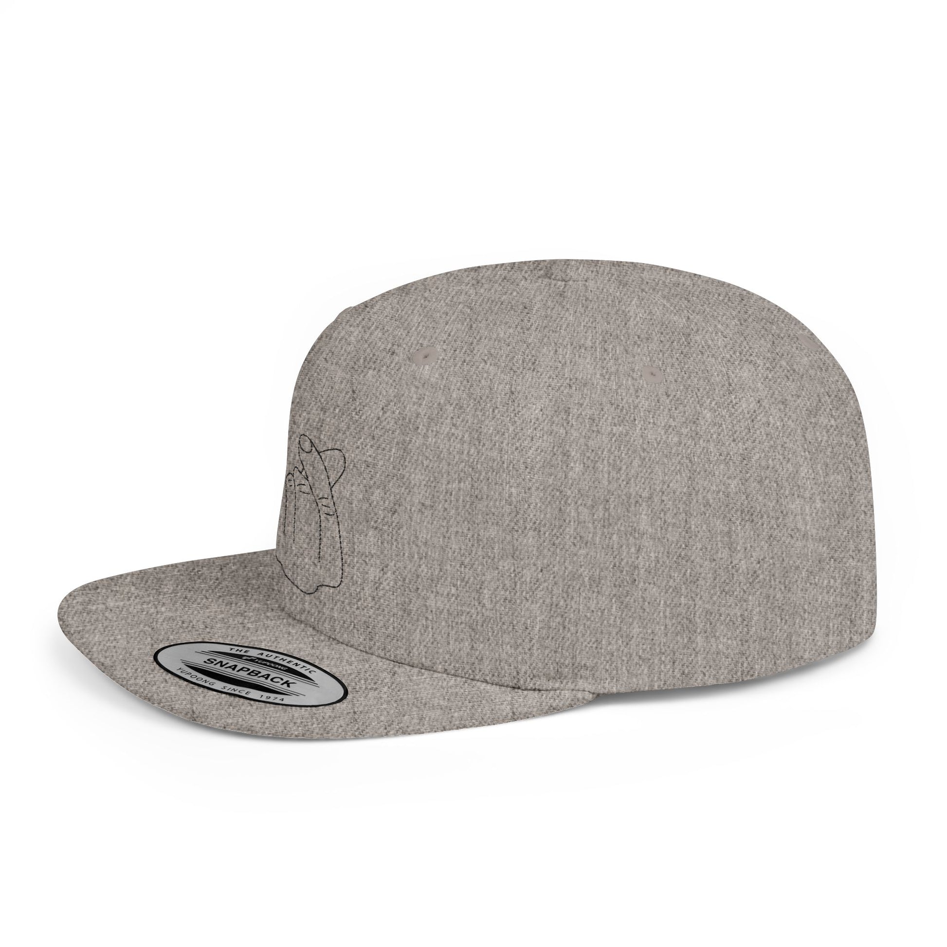 Minimalist Hand Gesture Flat Bill Snapback Hat - TRV