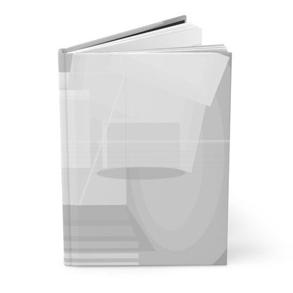 Abstract geometric shapes hardcover journal with modern minimal design, featuring colorful paper cover and lined pages for notes.
