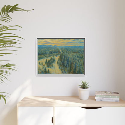 Framed Matte Canvas Art Print, Tranquil Forest Landscape, Home Decor for Nature Lovers, Wall Art for Living Room, Gift for Art Enthusiasts - TRV