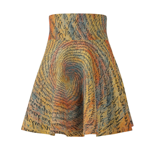 Bohemian Women's Skater Skirt (AOP) - Vibrant Spiral Pattern, Casual Wear, Festival Outfit, Unique Gift, Flowy Summer Skirt - TRV