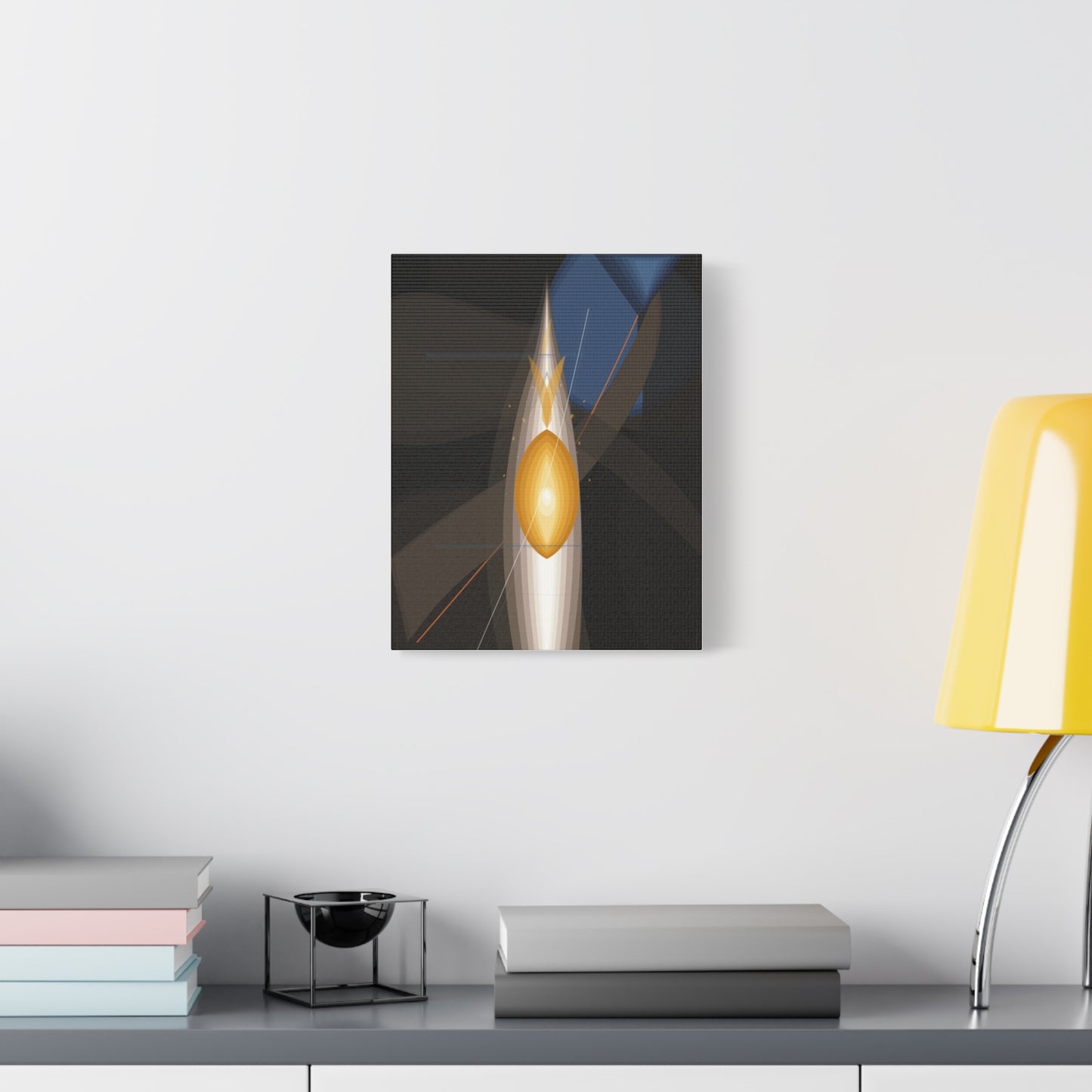Abstract Geometric Flame Canvas | Matte Stretched Canvas 1.25"