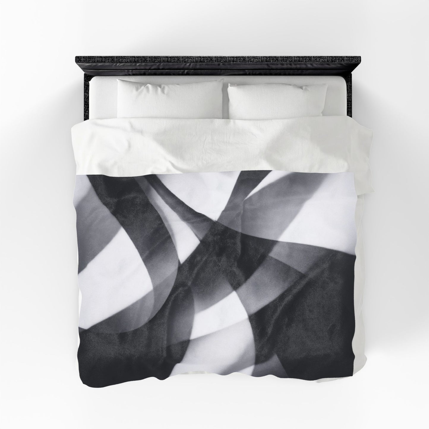 Abstract Black Smoke Design Velveteen Plush Blanket | Monochrome Swirl