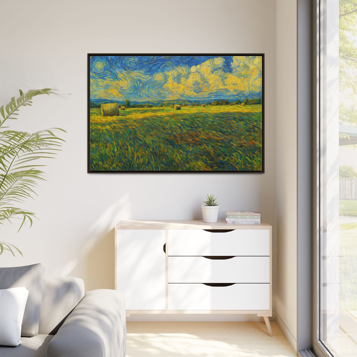 Landscape Matte Canvas, Framed (Multi-color) - TRV