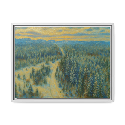 Framed Matte Canvas Art Print, Tranquil Forest Landscape, Home Decor for Nature Lovers, Wall Art for Living Room, Gift for Art Enthusiasts - TRV