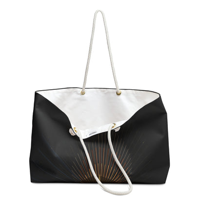 Sunburst Minimalist Graphic Weekender Bag | Black Beach Tote - TRV