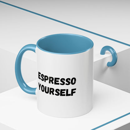 Espresso Yourself Coffee Mug - Fun Black Accented Mug for Coffee Lovers, Great Gift for Birthdays, Christmas, and Housewarming