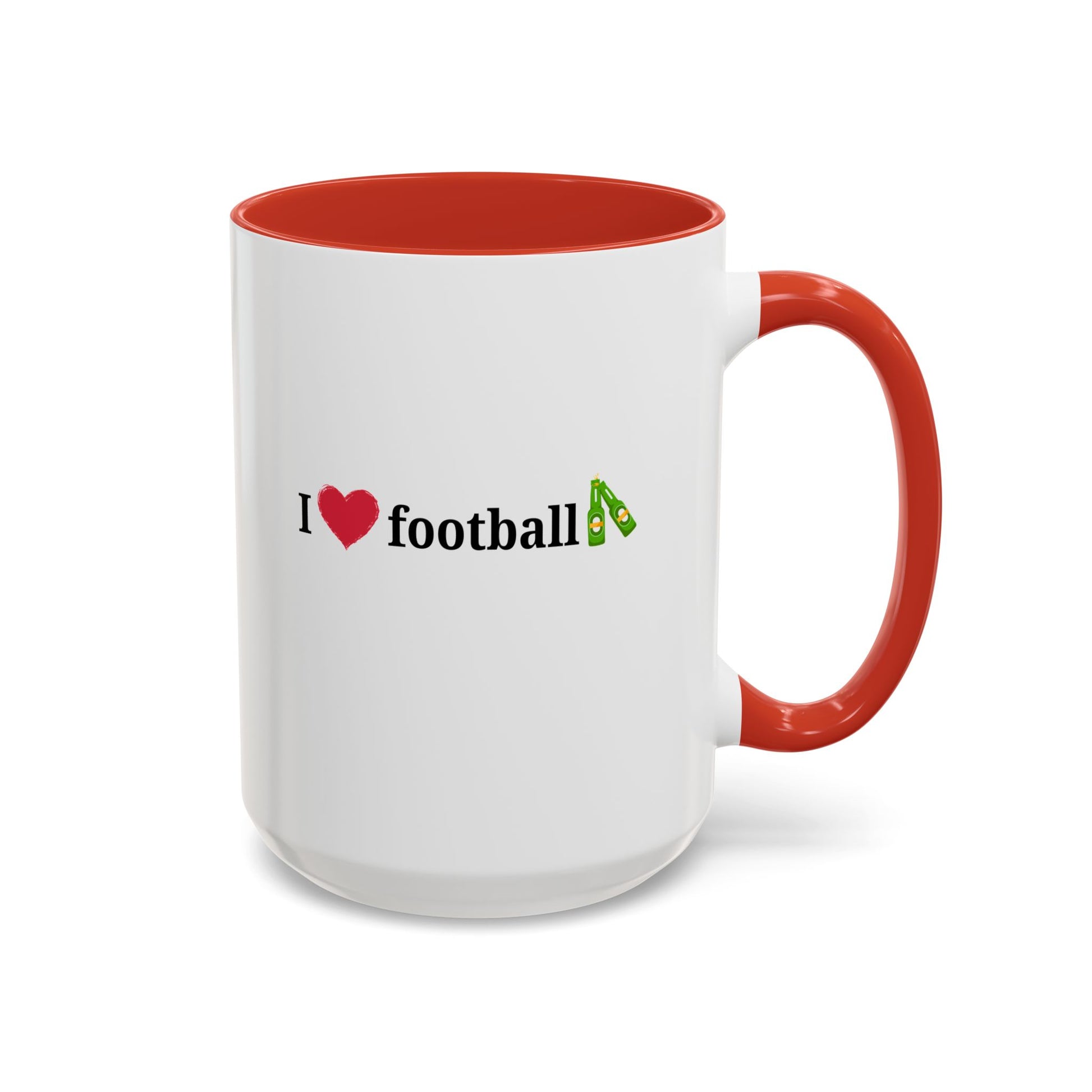 I Love Football Accent Coffee Mug, Perfect Gift for Sports Lovers, Football Enthusiasts, Unique Mug for Game Days, Home or Office Decor - TRV