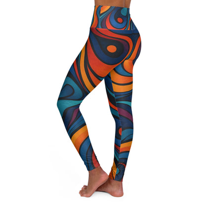 Vibrant High Waisted Yoga Leggings - Colorful Activewear, Fitness Leggings, Workout Gear, Yoga Apparel, Stylish Exercise Tights - TRV
